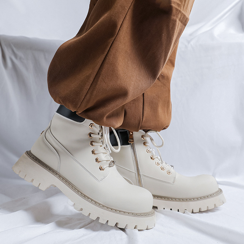 Mens Fashion Dress Shoes - PLUS ขนาดผู้ชายแฟชั่น PARTY ชุดจัดเลี้ยงแพลตฟอร์มรองเท้าสีดําสีขาวรองเท้าหนังคาวบอยเครื่องมือทํางาน BOOT ข้อเท้า
