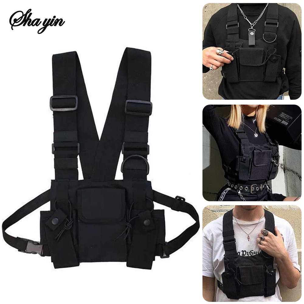 Formal Waistcoat Vest - อเนกประสงค์ยุทธวิธีกระเป๋าผู้หญิงแฟชั่น Bullet Hip Hop เสื้อกั๊ก Streetwear