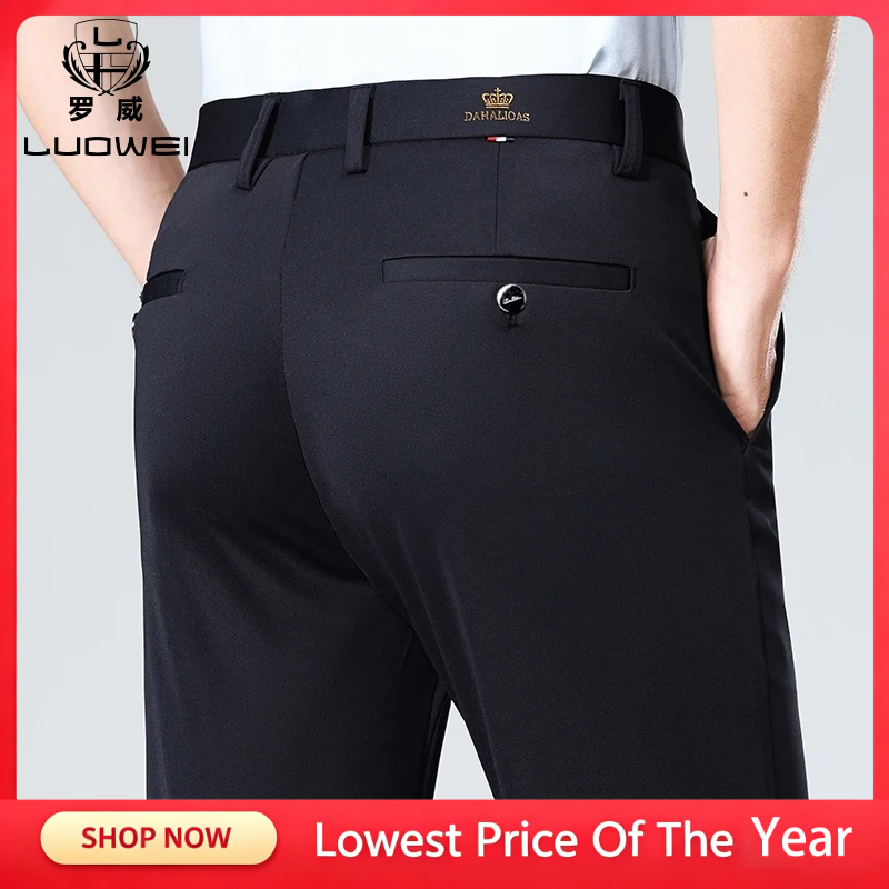 Formal Trouser Stretch - กางเกงขายาวผู้ชาย แบรนด์เนม ผ้าเนื้อยืดสูง เหมาะสำหรับใส่ทำงาน ดีไซน์เอวยางยืด คลาสสิก