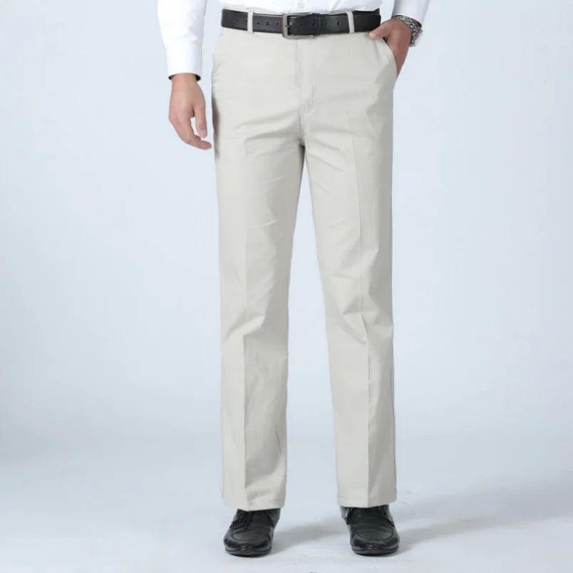 Formal Trouser Stretch - Riybeoe กางเกงผ้ายืดผ้าคอตตอนเนื้อบางใส่สบายสำหรับบุรุษแบรนด์เสื้อผ้าฤดูร้อนฤดูใบไม้ร่วง
