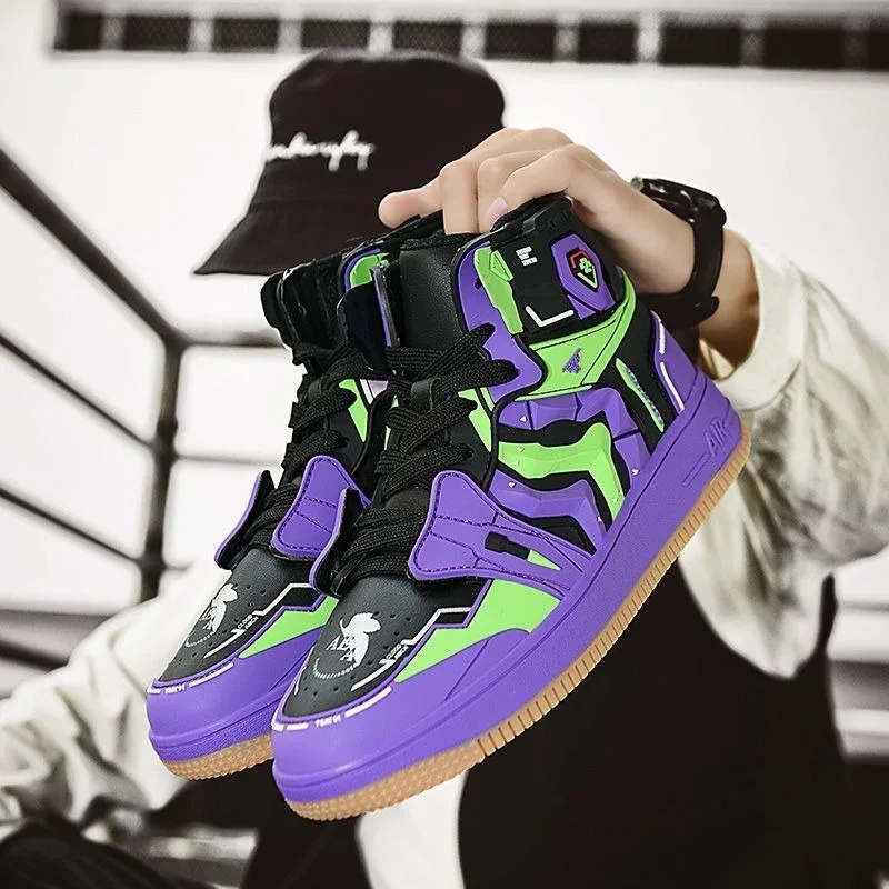 Mens Fashion Dress Shoes - ชุดคอสเพลย์พรีเมียม EVANGELION รองเท้าบาสเกตบอลผู้ชาย -01 EVA-02 รองเท้าผ้าใบแฟชั่นหรูหรา