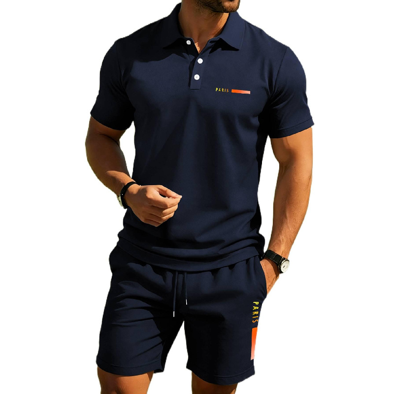 Paris Fashion Men - PARIS เสื้อโปโลฤดูร้อนระดับไฮเอนด์สำหรับผู้ชาย แห้งเร็ว ระบายอากาศได้ดี แฟชั่นธุรกิจลำลอง สไตล์สปอร์ต