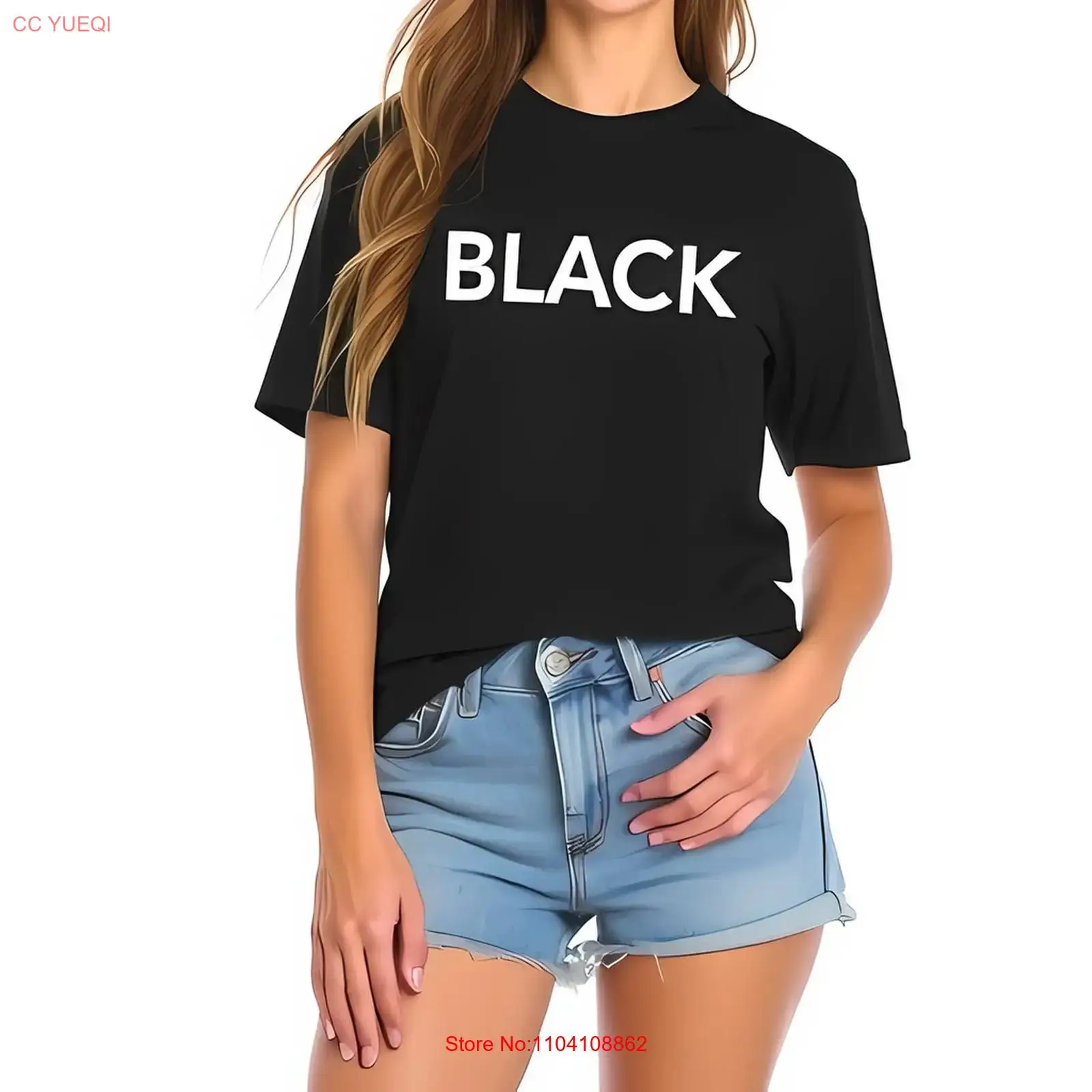 Graphic Tee Oversized - เสื้อยืดสีดำทรงโอเวอร์ไซส์สุดเท่ พิมพ์ลาย 'BLACK' สไตล์ลำลองสำหรับฤดูร้อน ผ้าฝ้ายแท้ วินเทจ