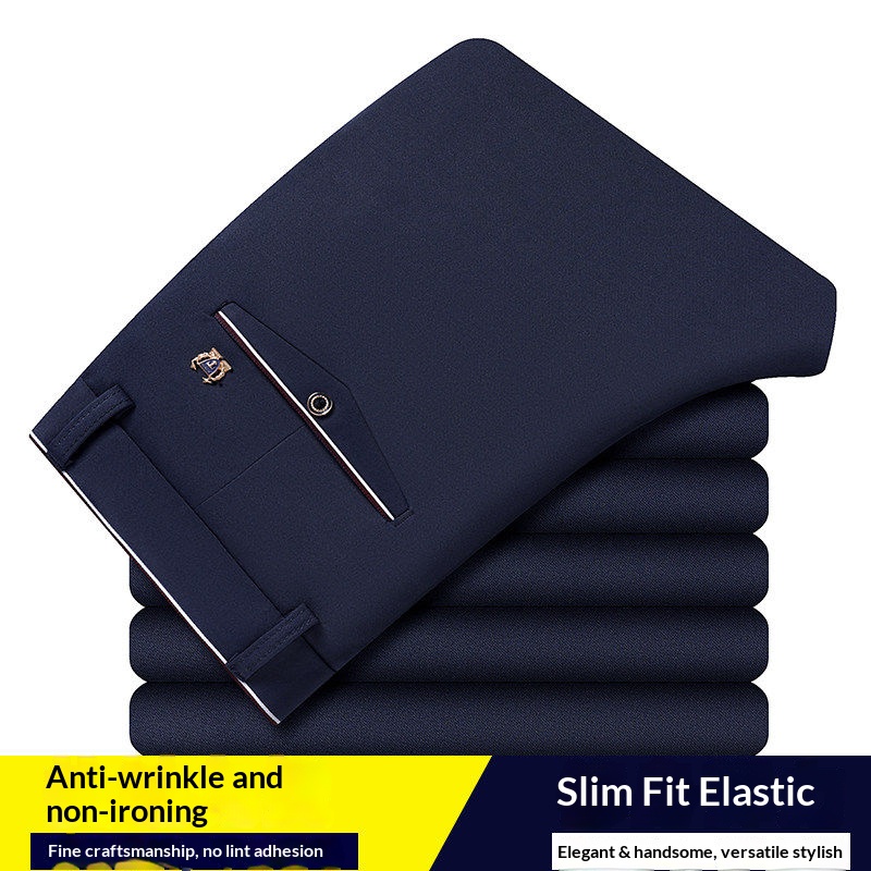 Formal Trouser Stretch - กางเกงขายาวผู้ชายสำหรับฤดูร้อน ทรงตรง ผ้าบาง ยืดได้ สวมใส่สบาย ไม่ต้องรีด