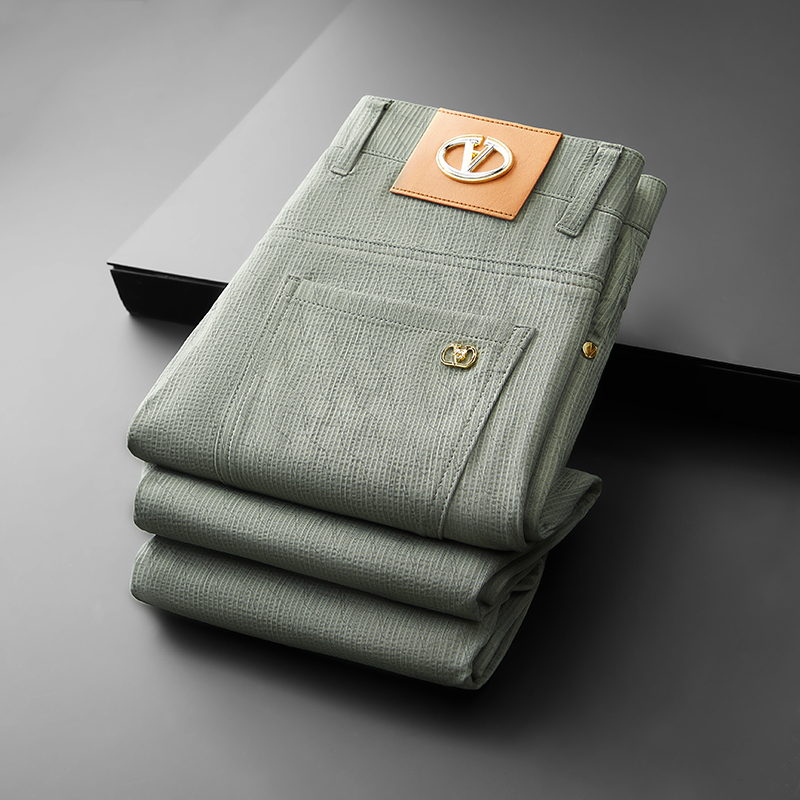 Formal Trouser Stretch - กางเกงผู้ชายผ้าไหมน้ำแข็งสำหรับฤดูร้อน น้ำหนักเบา ระบายอากาศได้ดี เอวสูง กางเกงขายาวสำหรับฤดูใบไม้ร่วง กางเกงลำลองสไตล์ธุรกิจ