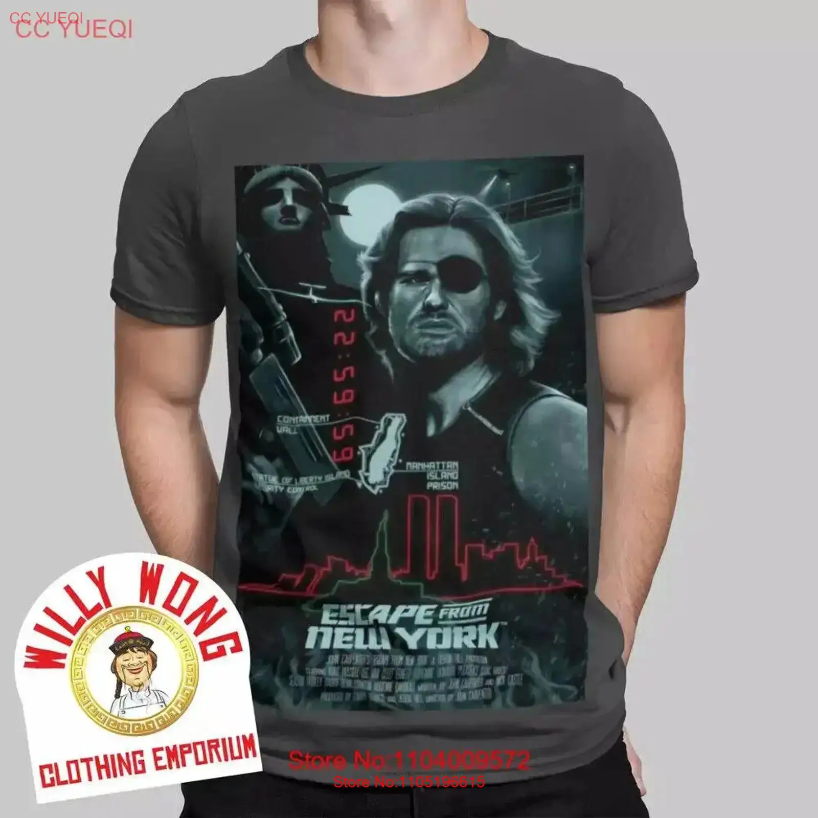 York Men'S Fashion - เสื้อยืดลายหนีจากนิวยอร์ก ภาพยนตร์ย้อนยุค 80s โปสเตอร์งู สไตล์ลำลอง วินเทจ