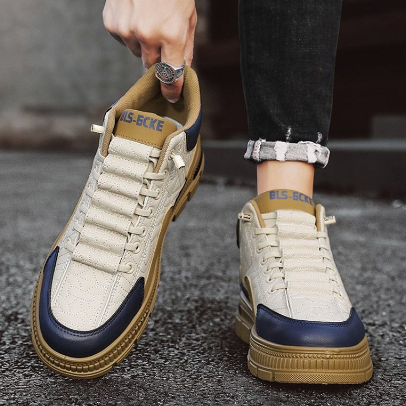 Mens Fashion Vintage - รองเท้าบูทผู้ชายแบบสวม สไตล์แพลตฟอร์ม สำหรับฤดูใบไม้ผลิและฤดูใบไม้ร่วง ดีไซน์ทันสมัย ปี 2025
