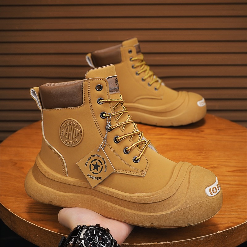 Men'S Fashion Footwear - รองเท้าบูทข้อสั้นแฟชั่น สวมใส่สบาย รองเท้ากีฬาผู้ชายหุ้มข้อสูง รุ่นใหม่ประจำฤดูใบไม้ร่วงปี 2025 รองเท้าลำลองผู้ชายทันสมัย