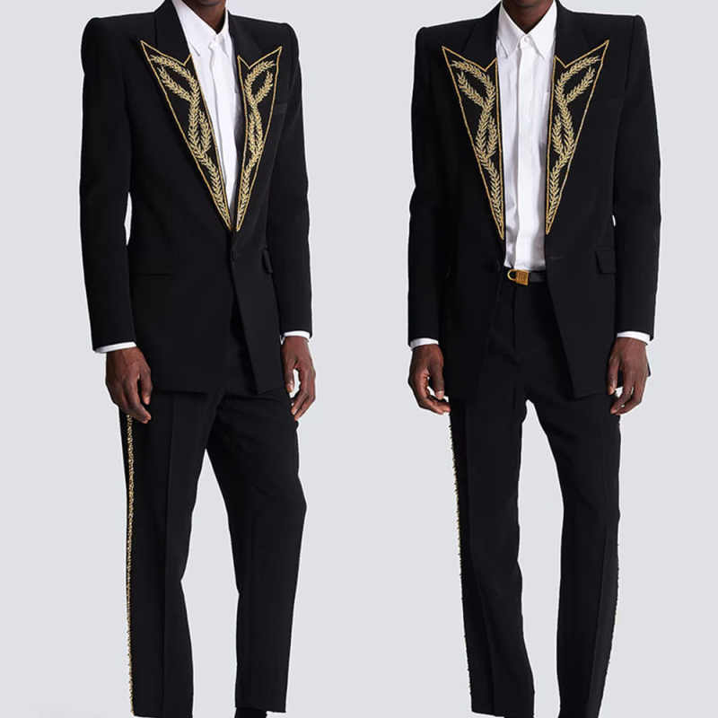 Slim Fit Blazer Men - ชุดสูทผู้ชายสมัยใหม่ทรงเข้ารูป 2 ชิ้น เสื้อเบลเซอร์ กางเกงขายาว ปกแหลม