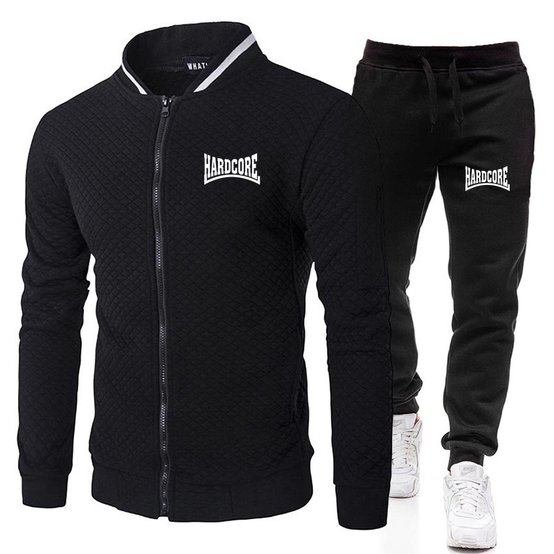 Men'S Fashion Zipper Jacket - HARDCORE ชุดแจ็คเก็ตคอตั้งแฟชั่นสตรีทสำหรับผู้ชายฤดูใบไม้ผลิและฤดูใบไม้ร่วง, ชุดเบสบอลผู้ชายแบบมีซิปกระเป๋าสไตล์ลำลองสำหรับกิจกรรมกลางแจ้ง