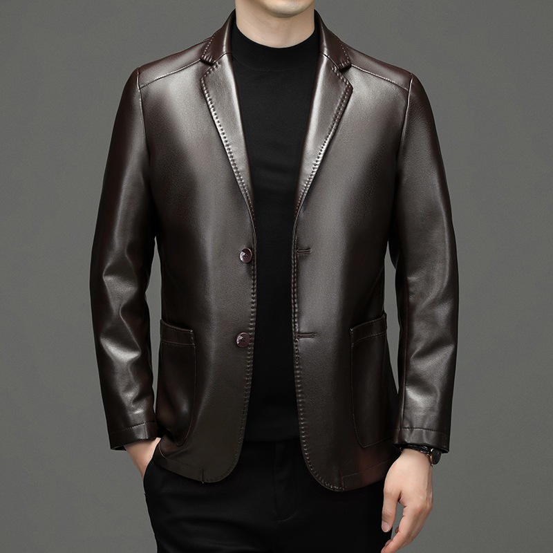 เสื้อเบลเซอร์หนังแท้บุรุษทรงสล - Slim Fit Blazer Men บทวิจารณ์และราคา