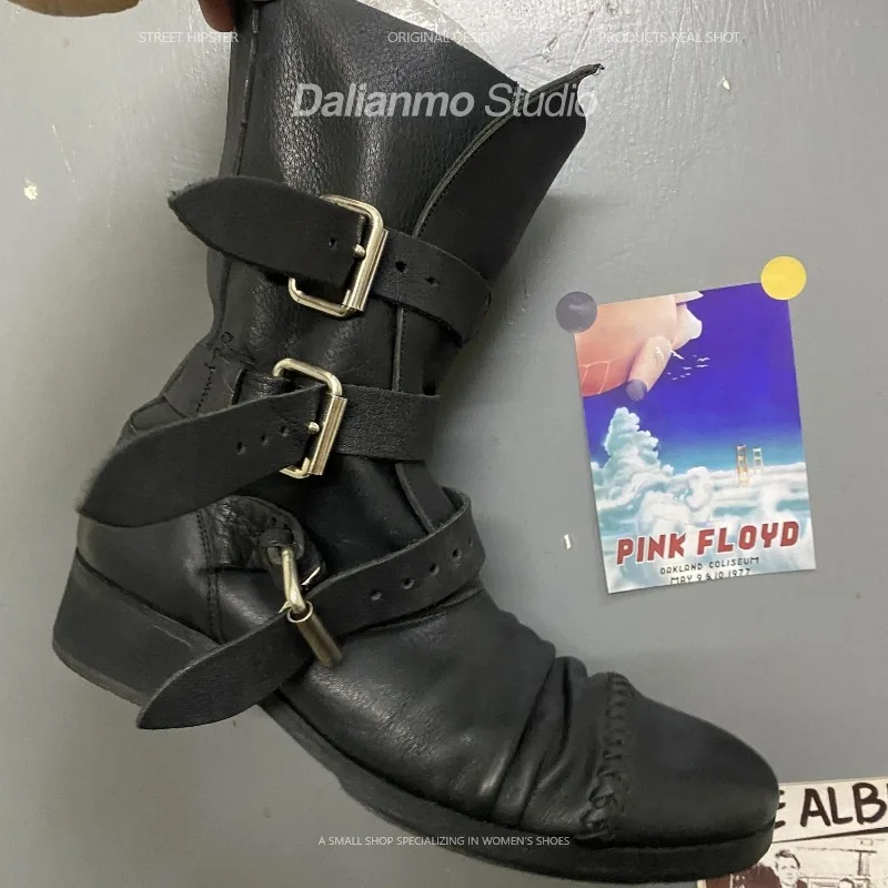 รองเท้าบูทหนังแท้สไตล์วินเทจสำ - Mens Fashion Vintage บทวิจารณ์และราคา