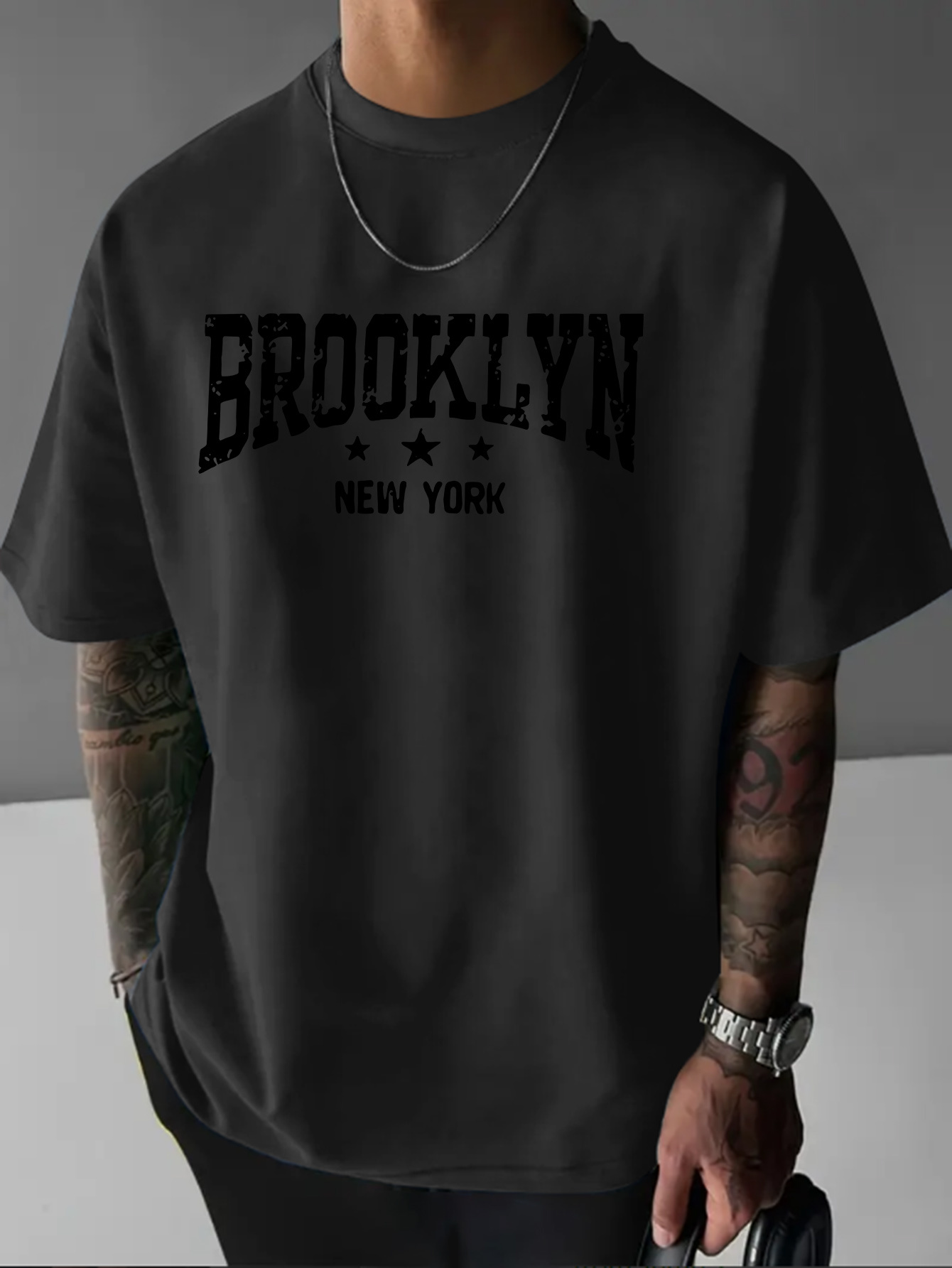 เสื้อยืดแขนสั้นคอกลมพิมพ์ลายบร - York Men'S Fashion บทวิจารณ์และราคา