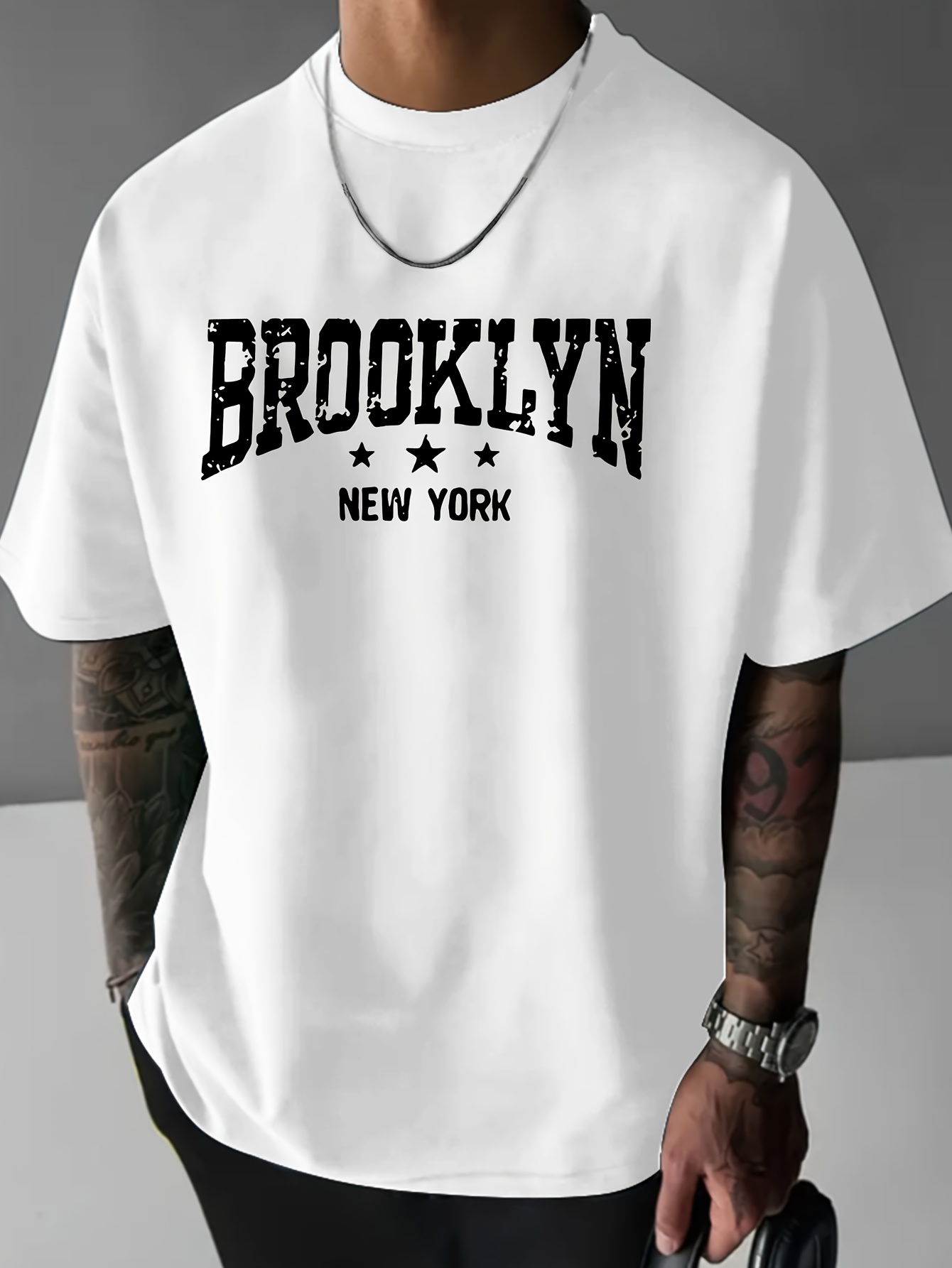 เสื้อยืดแขนสั้นคอกลมพิมพ์ลายบร - York Men'S Fashion บทวิจารณ์และราคา