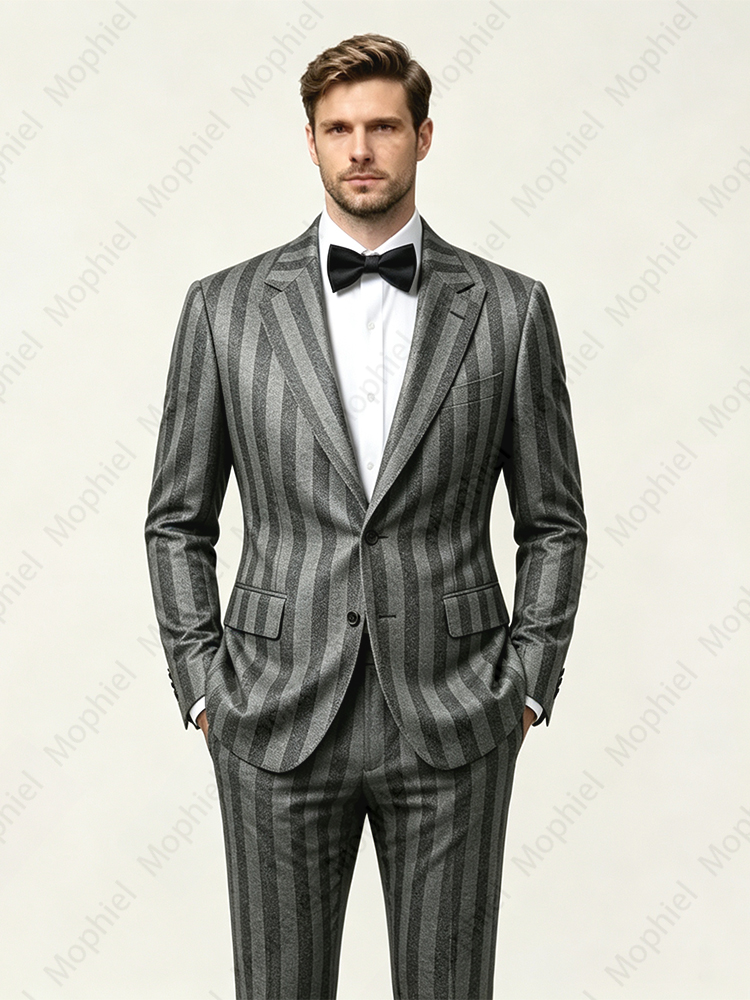 ชุดสูทผู้ชายสีดำและสีเทา ปกเสื - Slim Fit Blazer Men บทวิจารณ์และราคา