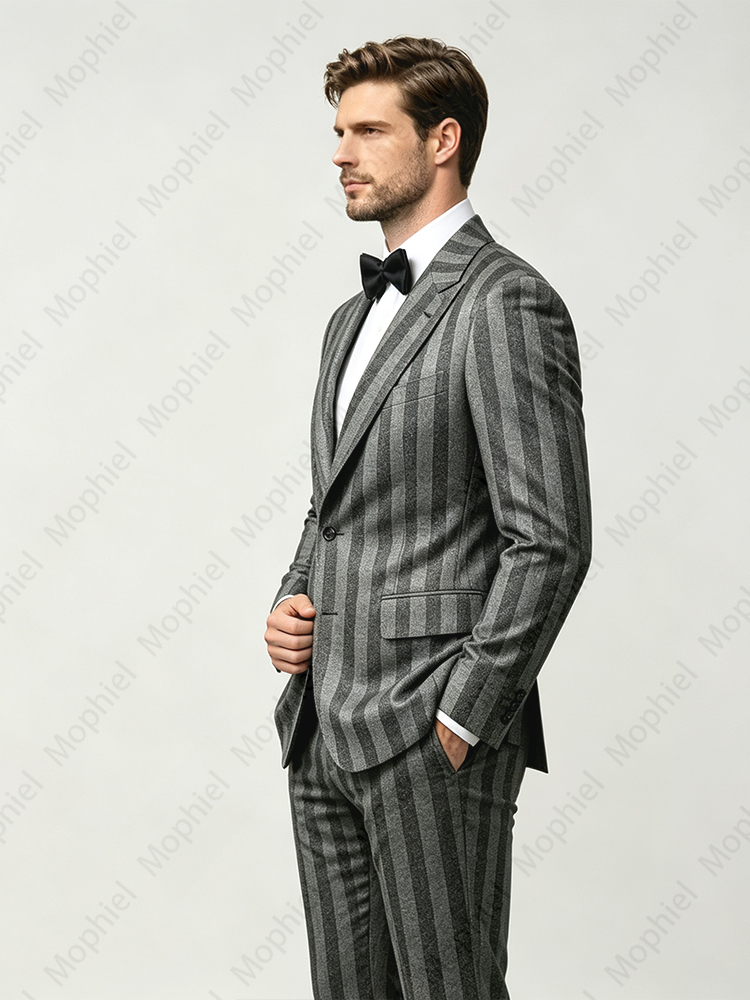 ชุดสูทผู้ชายสีดำและสีเทา ปกเสื - Slim Fit Blazer Men บทวิจารณ์และราคา