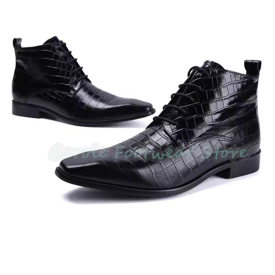 รองเท้าบูทข้อเท้าหนังแท้แฟชั่น - Mens Fashion Dress Shoes บทวิจารณ์และราคา
