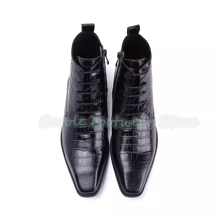 รองเท้าบูทข้อเท้าหนังแท้แฟชั่น - Mens Fashion Dress Shoes บทวิจารณ์และราคา