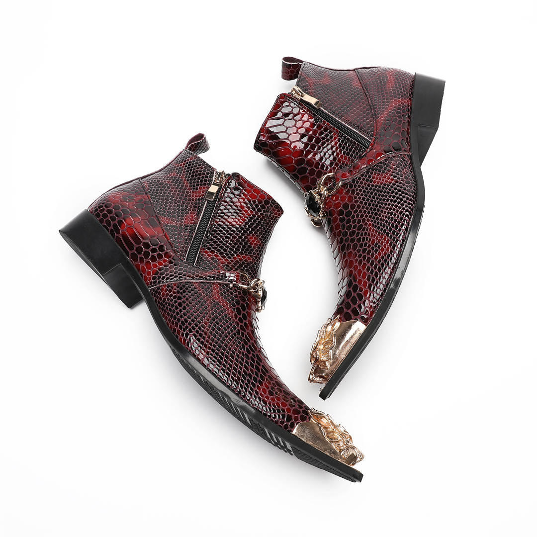 รองเท้าบูทข้อสั้นหนังแท้หัวแหล - Mens Fashion Dress Shoes บทวิจารณ์และราคา