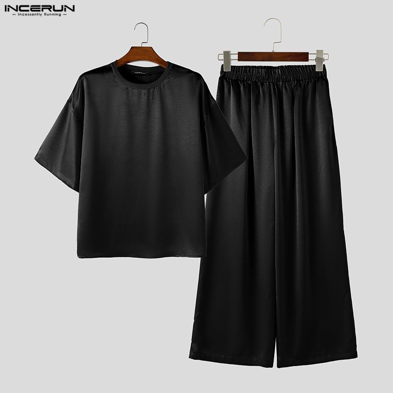 ชุดเซ็ตผู้ชาย INCERUN เสื้อยืด - Men'S Fashion Loose Pants บทวิจารณ์และราคา