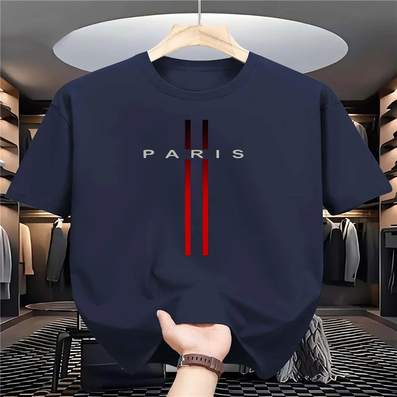เสื้อยืดแขนสั้นคอกลมผ้าฝ้ายแท้ - Paris Fashion Men บทวิจารณ์และราคา