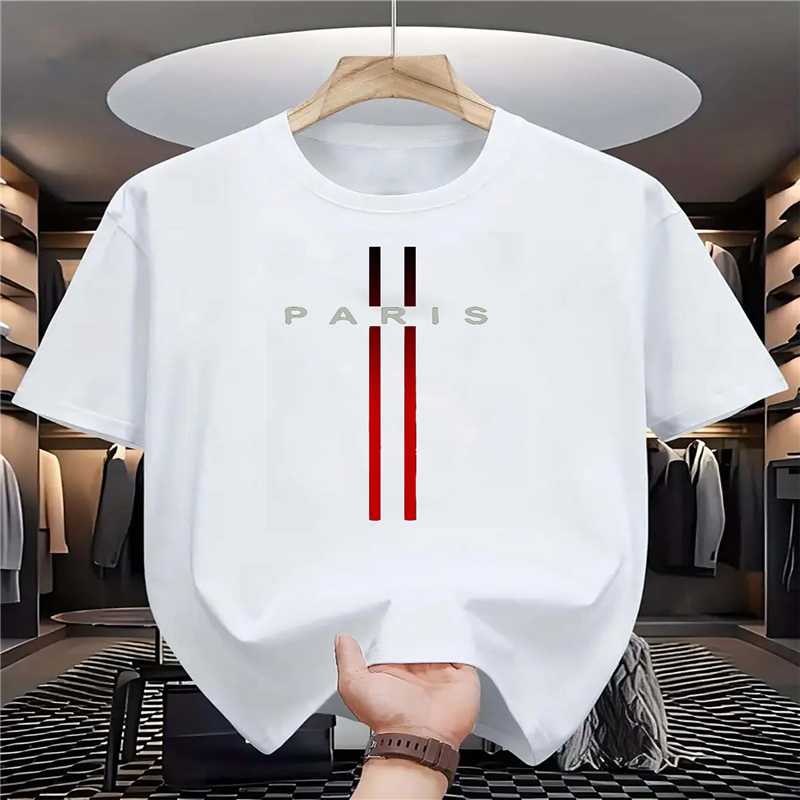 เสื้อยืดแขนสั้นคอกลมผ้าฝ้ายแท้ - Paris Fashion Men บทวิจารณ์และราคา