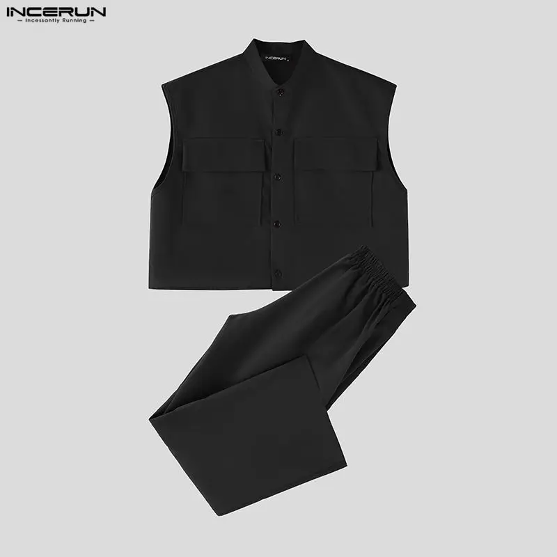 INCERUN ชุดเซ็ตผู้ชาย เสื้อครอ - Men'S Fashion Loose Pants บทวิจารณ์และราคา
