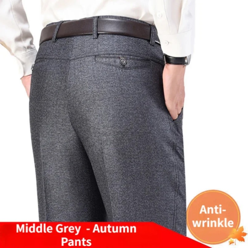 Mens ฤดูใบไม้ร่วงหนากางเกงสูทล - Formal Trouser Stretch บทวิจารณ์และราคา