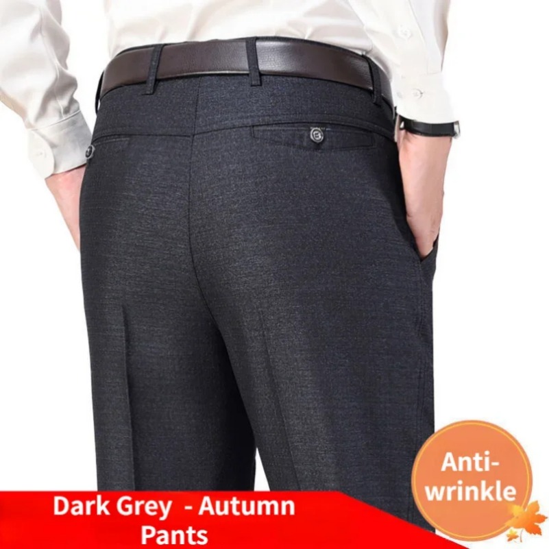 Mens ฤดูใบไม้ร่วงหนากางเกงสูทล - Formal Trouser Stretch บทวิจารณ์และราคา