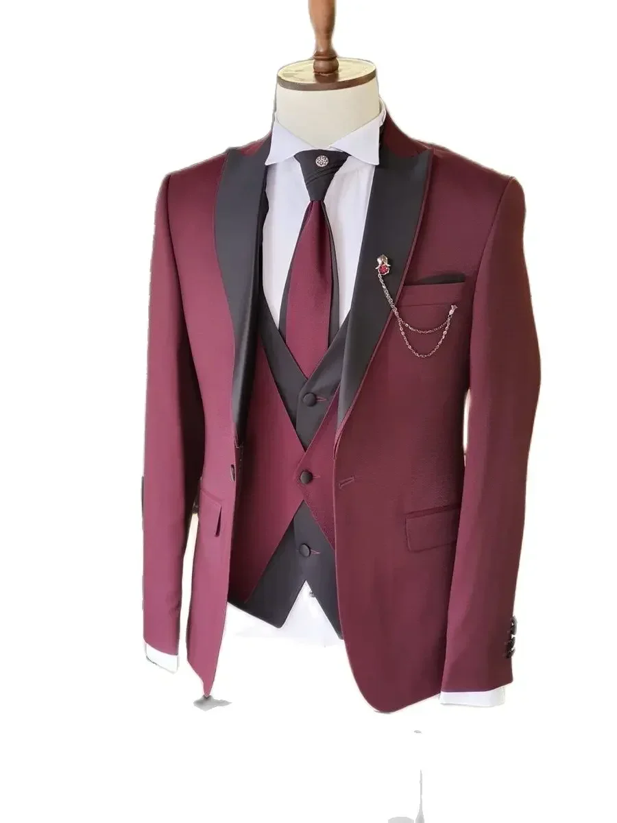 ชุดสูทผู้ชายสีดำสไตล์อังกฤษสำห - Slim Fit Blazer Men บทวิจารณ์และราคา