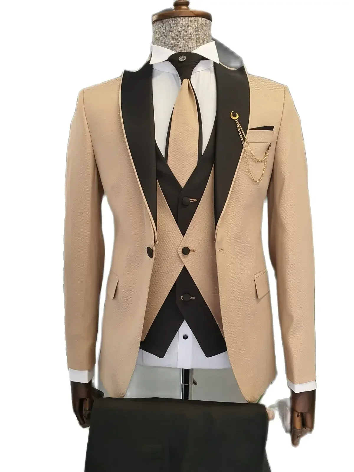 ชุดสูทผู้ชายสีดำสไตล์อังกฤษสำห - Slim Fit Blazer Men บทวิจารณ์และราคา