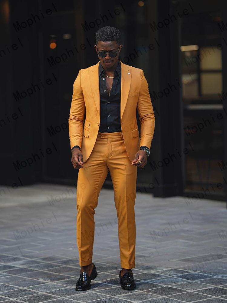 ชุดสูทสีเหลืองมัสตาร์ดสำหรับผู - Slim Fit Blazer Men บทวิจารณ์และราคา