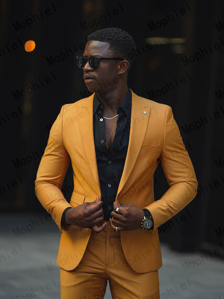 ชุดสูทสีเหลืองมัสตาร์ดสำหรับผู - Slim Fit Blazer Men บทวิจารณ์และราคา