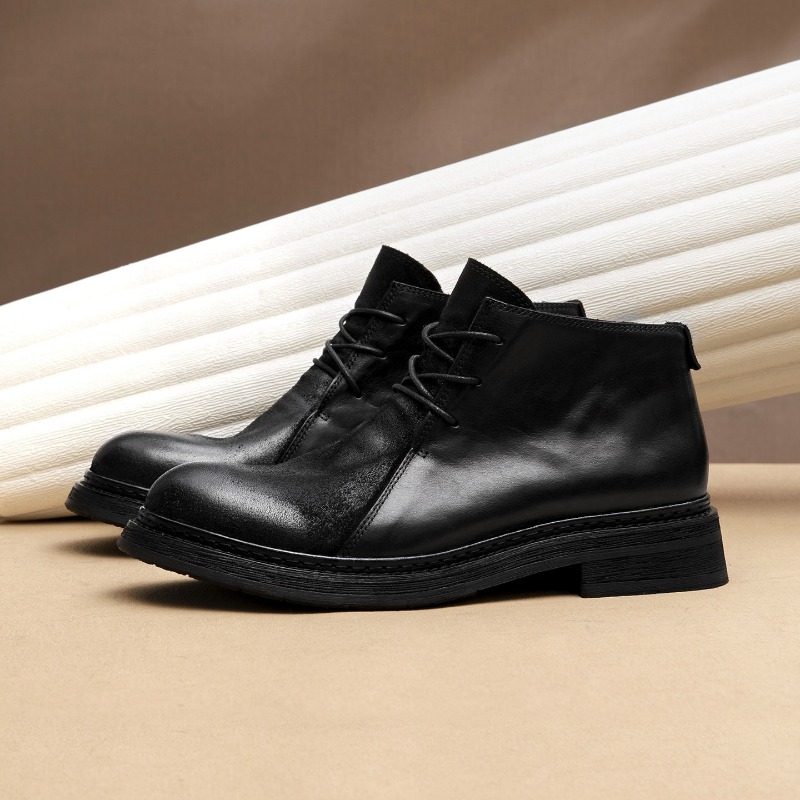 รองเท้าบูทหนังแท้สไตล์วินเทจสำ - Mens Fashion Vintage บทวิจารณ์และราคา