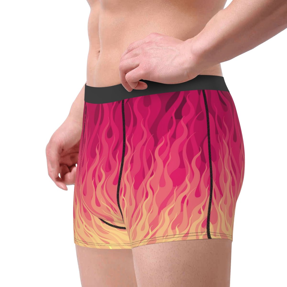 กางเกงบ็อกเซอร์ลายไฟสีชมพูแบบก - Men'S Fashion Underwear บทวิจารณ์และราคา