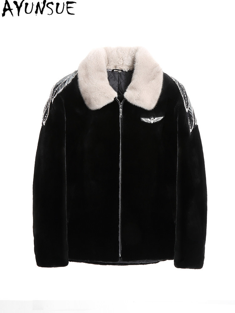 AYUSNUE เสื้อโค้ทขนมิงค์แท้สำห - Men'S Fashion Zipper Jacket บทวิจารณ์และราคา