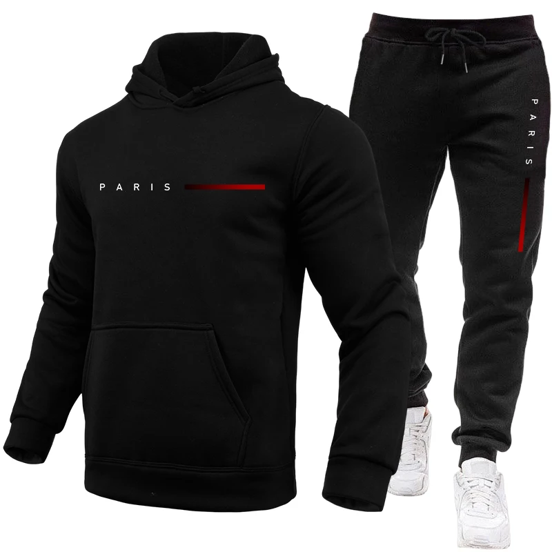 ชุดเสื้อฮู้ดและกางเกงวอร์มสำหร - Paris Fashion Men บทวิจารณ์และราคา