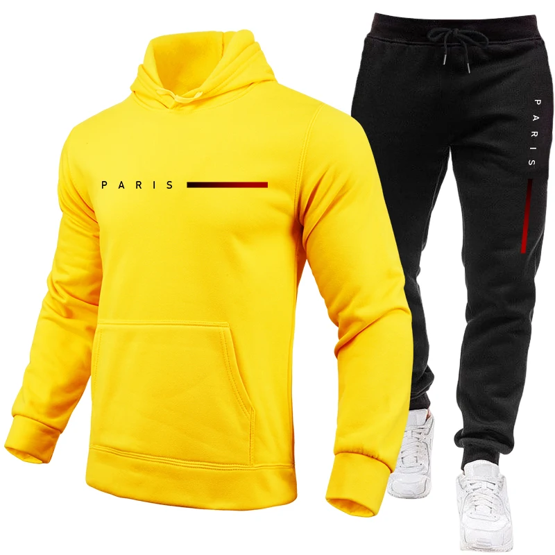 ชุดเสื้อฮู้ดและกางเกงวอร์มสำหร - Paris Fashion Men บทวิจารณ์และราคา