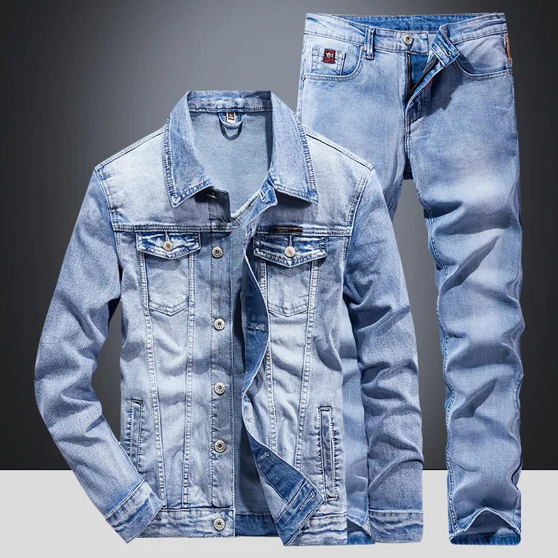 ชุดเสื้อแจ็คเก็ตยีนส์ลำลองสำหร - Men'S Fashion Loose Pants บทวิจารณ์และราคา