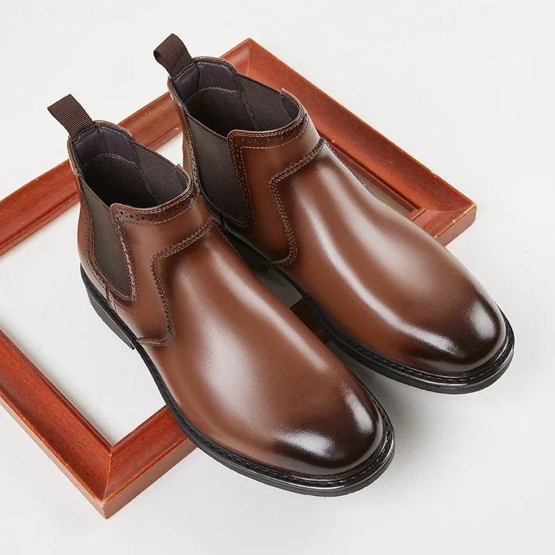 รองเท้าบูทหนังผู้ชายสไตล์วินเท - Mens Fashion Vintage บทวิจารณ์และราคา