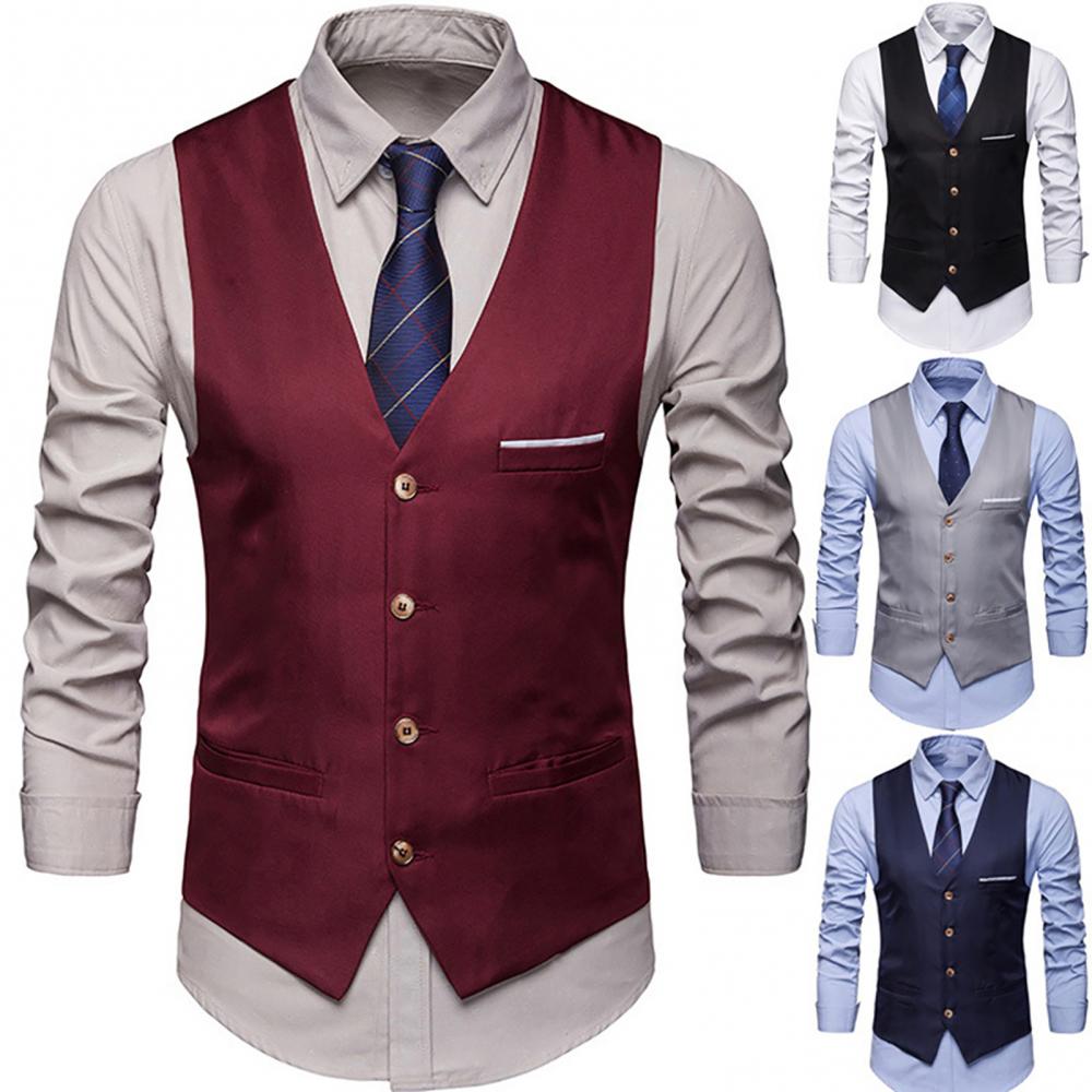 เสื้อกั๊กชุดเดรสสำหรับผู้ชายทร - Formal Waistcoat Vest บทวิจารณ์และราคา