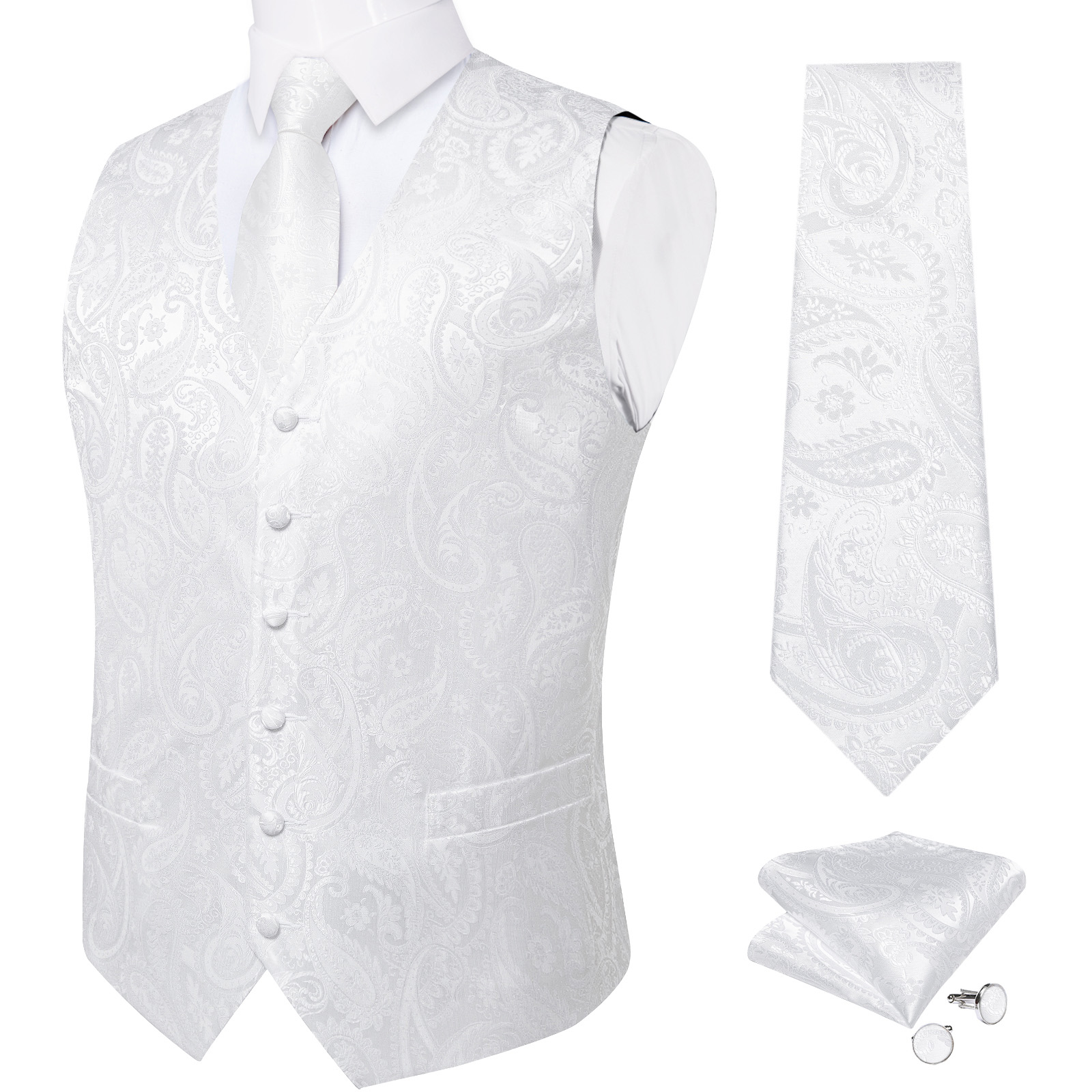 Pure สีขาวงานแต่งงานสําหรับ Ma - Formal Waistcoat Vest บทวิจารณ์และราคา