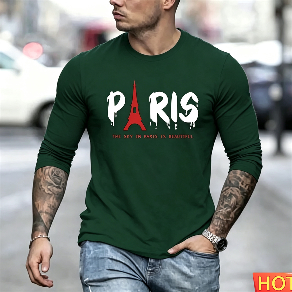 เสื้อยืดแขนยาวผู้ชายสไตล์ฤดูใบ - Paris Fashion Men บทวิจารณ์และราคา