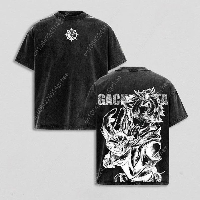เสื้อยืดลายอนิเมะวินเทจ Gachia - Graphic Tee Oversized บทวิจารณ์และราคา