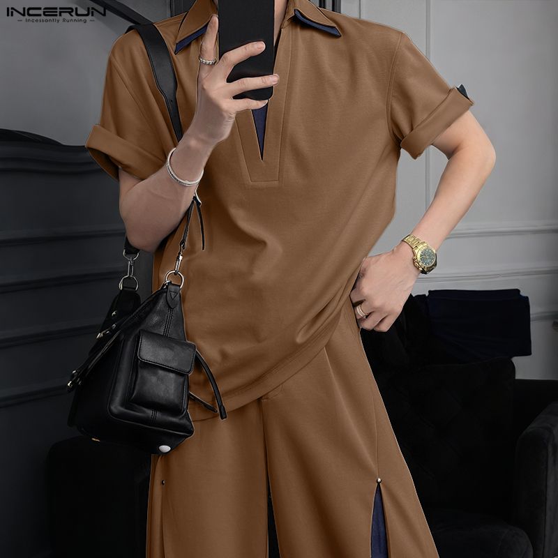 ชุดเซ็ตผู้ชาย เสื้อเชิ้ตแขนสั้ - Men'S Fashion Loose Pants บทวิจารณ์และราคา
