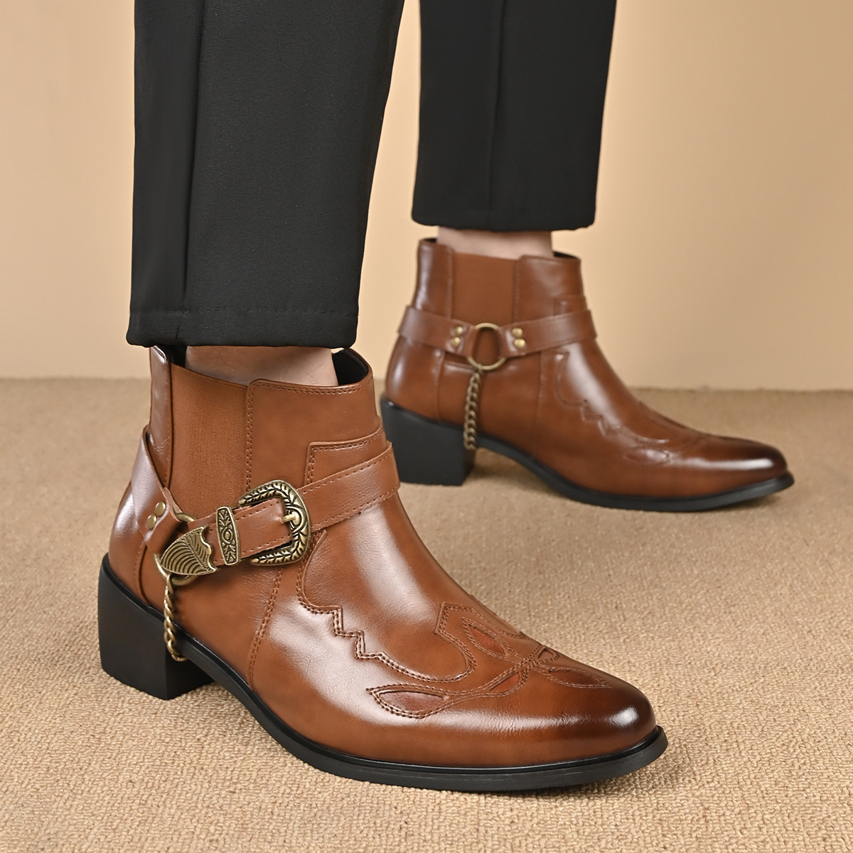 รองเท้าบูทคาวบอยวินเทจหนังแท้ท - Mens Fashion Vintage บทวิจารณ์และราคา