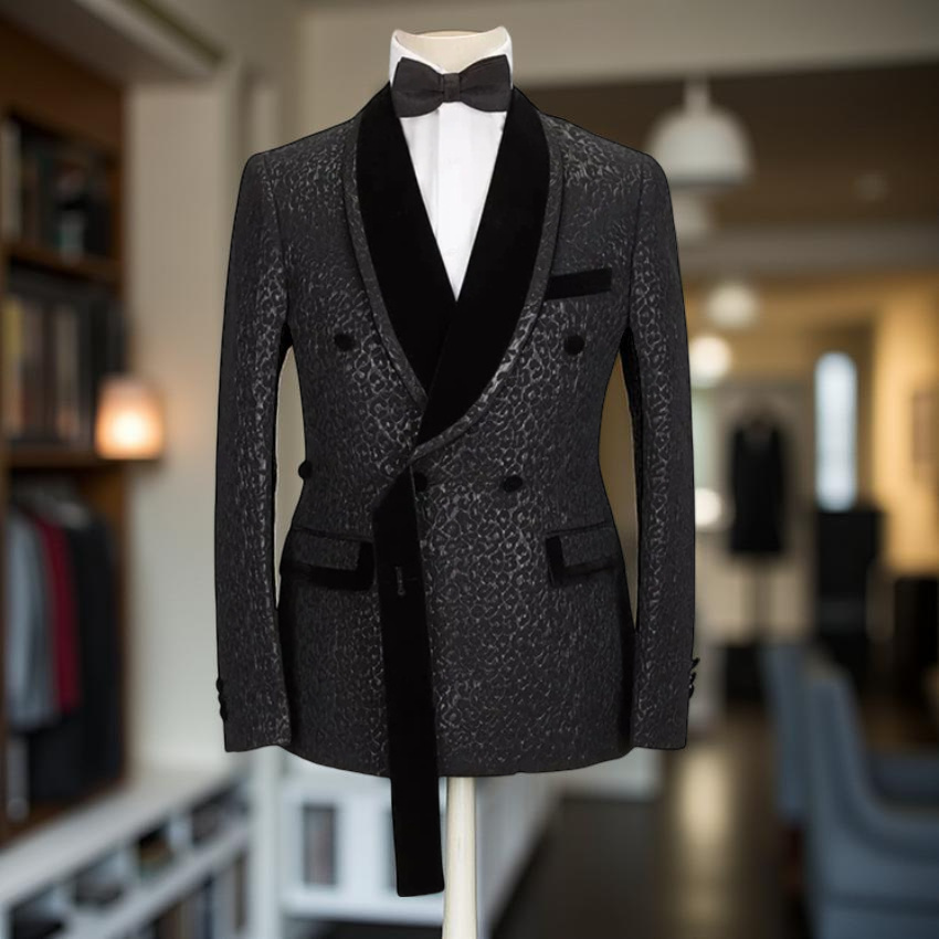 ดอกไม้คู่ชายชุด 2 ชิ้นชุดชาย T - Slim Fit Blazer Men บทวิจารณ์และราคา