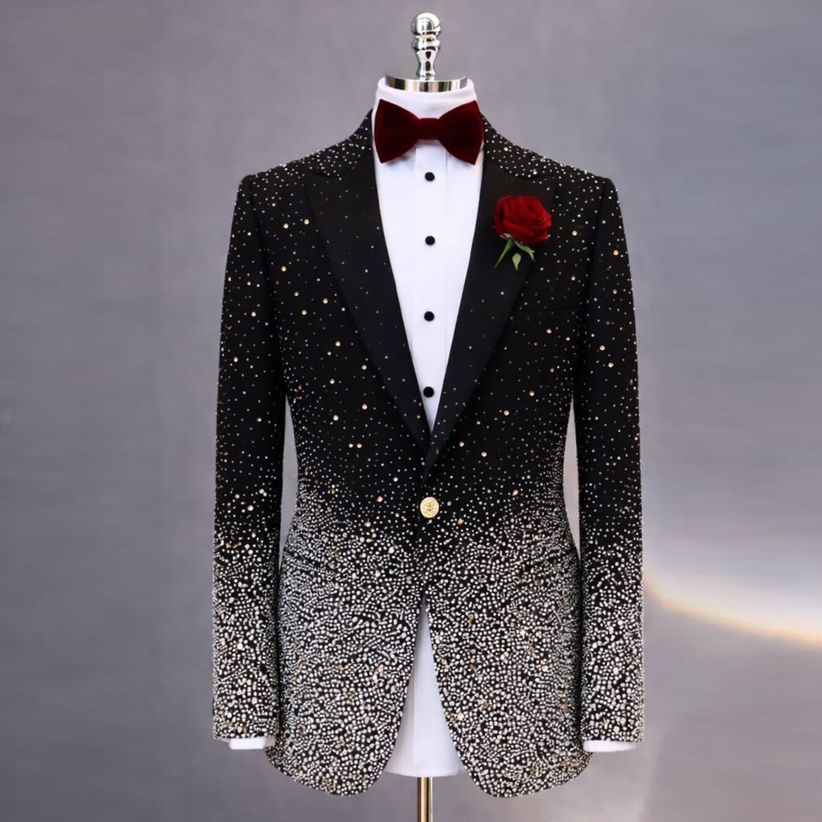 ชุดสูทผู้ชายประดับเพชรสวยงาม 2 - Slim Fit Blazer Men บทวิจารณ์และราคา